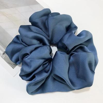 China Plain Color Ponytail Band Hair Tie Women's Satin Hair Scrunchies Fabric Women's Oversized Elastic Hair Bands for sale