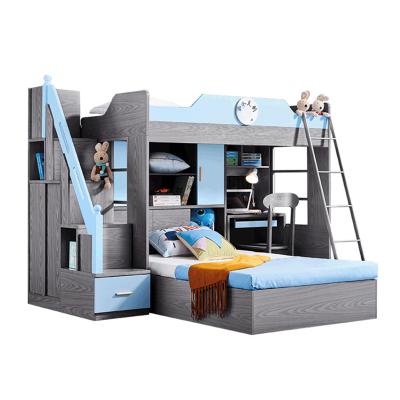 China 2021 Hot Sale Children's Storage Combination Bunk Bedroom Furniture Kids Wooden Bunk Bed for sale