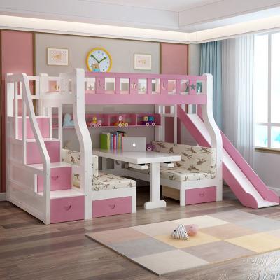 China Xijiayi Modern Bed Furniture Customized Princess Kids Bunk Bed Girls Bunk With Slide for sale