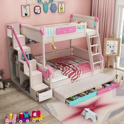 China Xijiayi Modern Kids Bedroom Furniture Sets Baby Multifunctional Mediterranean Style Modern Solid Wood Bunk Bed For Kids for sale