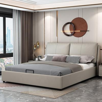 China Storage Queen King Size Plywood Bed Royal Bedroom Upholstered Frame for sale