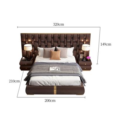 China Hot Selling Premium King Size Bed Italian Storage Bedroom Furniture Style Large Screen Light Luxury Modern Minimalist Bed for sale