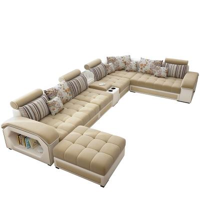 China Simple and modern sofa bed apartment large corner combination living room fabric technology disposable sofa for sale