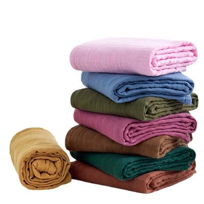 China 100% Folded Cotton Wrapping Blankets Baby Muslin Softness Cotton Wrap Blankets for sale