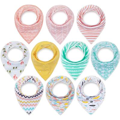 China INS Amazon Double Pure Cotton Warm Antibacterial Waterproof Baby Triangle Saliva Towel Baby Bib for sale