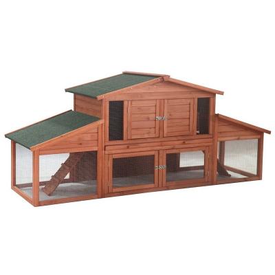 China Large Outdoor Race BSCI Certificated Outdoor Chicken Rabbit Cage House Made Of Fir Wood for sale