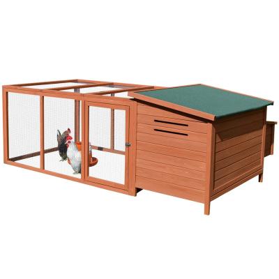 China Large Outdoor Run Luxury Wooden Chicken Cage Hen House Rabbit Hutch Poultry Cage Pen Backyard with Large Outdoor Run Indoor Laying Box for sale