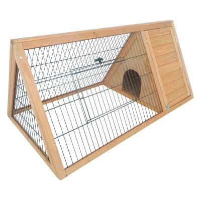 China High Quality Wood Bunny House Triangle Rabbit Hutch Outdoor Large Outdoor Pet Run Rabbit Cage for sale