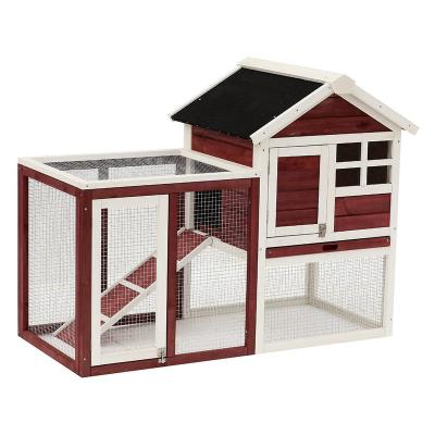 China High Quality Luxury Waterproof Chinese Fir Bunny Rabbit Hutch Cage Wooden Rabbit Room Outdoor Large Run With Window for sale