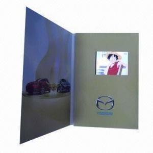 China Commerical LCD Video Greeting Card 55dB Maximum Volume Mini USB Cable for sale