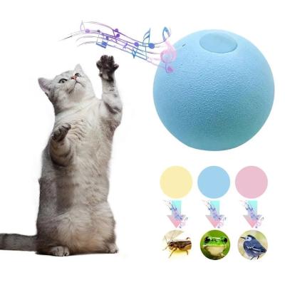 China Viable Electric Pet Cat Toy Windmill Toy Catnip Smart Ball Will Make Sounding Auto-hey Cat Stick Toys for sale