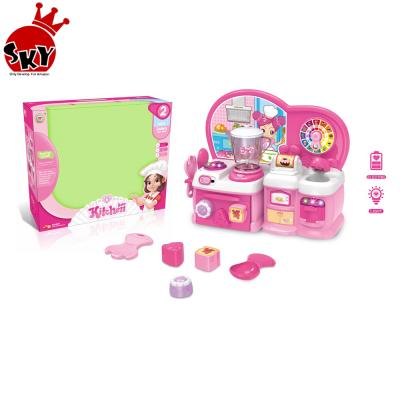 China Eco-friendly Material Pretend Play Kitchen Set Toys For Kids Kitchen Set To Pretend Play For Sale Girls Little Kitchen Set With Lights for sale