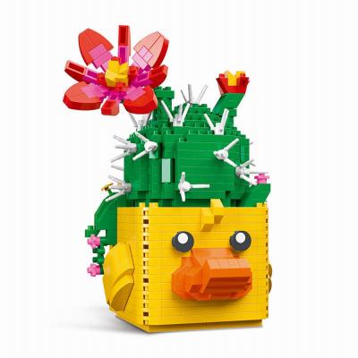 China Building Toy Plants Building Block Plant Vase Bricks Sets For Kids Mini Plastic Plants Building Blocks for sale