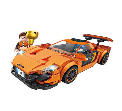 China DIY TOY 2021 Hot-selling Orange Packing Series Small Plastic Particles Assembled Building Block Car for sale