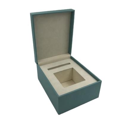 China New 2022 Recyclable PU Paper Velvet Luxury Leather Embossed Cosmetic Tray Magnetic Flip Open Jewelry Packaging Box for sale