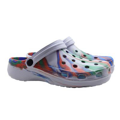 China Round Women's Clogs, Mixed Color Tie Dye Women's EVA Garden Shoes, Injection Beach Sandals Garden Clogs Shoes Custom Made for sale