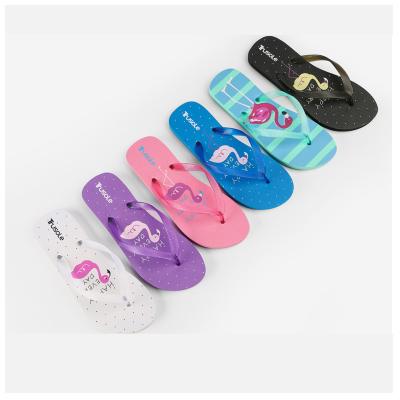 China New fashion trend OEM flamingo ladies custom wholesale flip flops, summer wear fashion bath flat non-slip slippers for sale