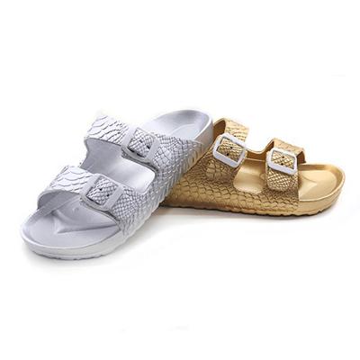 China Women's Metal Color EVA Slippers Women Slipper Beach Damping Slides Slippers Metal Color OEM for sale