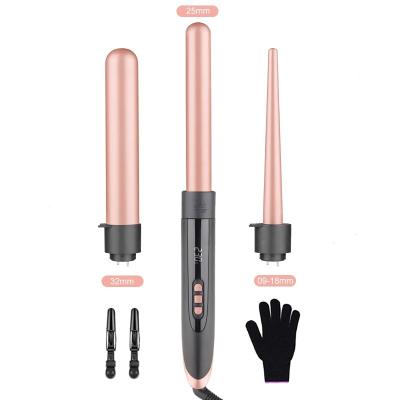 China For Home Use Classic 3 in 1 Cheapest Combination of LCD Display Interchangeable Hair Curler for sale