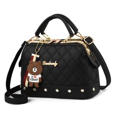 China Korean Fashion Plaid Handbag Shoulder Diamonds Women's Handbags Portable Handbag for sale