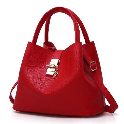 China Fashion Brand Customized Handbags Women Soft PU Leather Shoulder Bucket Bag Lady Leather Handbags for sale