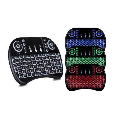 China LED Touch Control Color I8 MINI Wireless Keyboard 3 7 Color I8 Air Mouse USB Touch Screen Backlit Backlit Color Switch for Android TV Box for sale