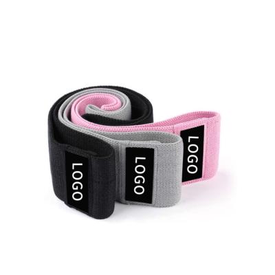 China Durable High Density Exercise Pink Yoga Resistance Band Workout Suit Fitness Hip Loop Resistance Band Belt Fabric Black Gray Hip Bands for sale