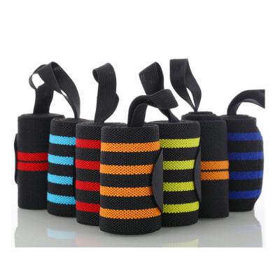 China Breathable Adjustable Elasticity Cotton Weightlifting Powerlifting Straps Straps Weightlifting Wrist Wraps Gym Fitness Training Wrist Support Wraps for sale