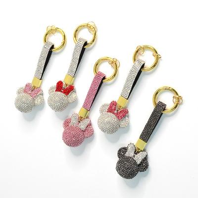 China Durable Popular Cute Cartoon Minnie Key Chain Rhinestone Ware Key Chain Pendant Ornament for sale