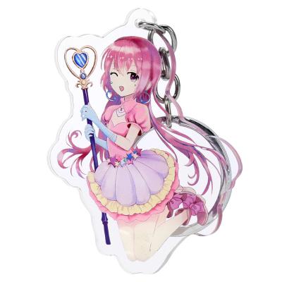 China Promotion Gift Cute Design Anime Cartoon Hot Selling Custom Acrylic Key Chain Ring for sale