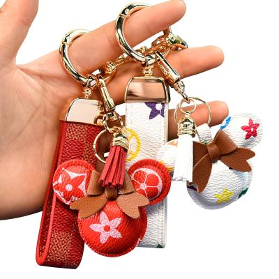 China Souvenir Gifts Promotion Most Selling Products Leather Key Chain Mickey Head Key Chain Luxury Cute For Man Woman for sale