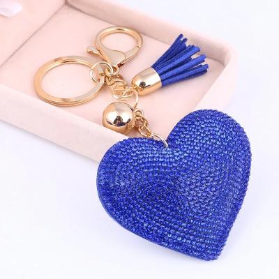 China Promotion Gift Fashion Handmade Cute Bling Crystal Keychain For Women Car Pendant Girl for sale