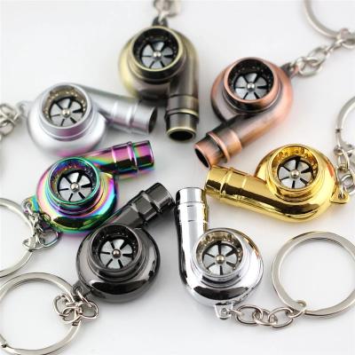 China Promotional Gifts Pipe Turbo Turbine Turbocharger Car Sound Spinning Key Chain for sale