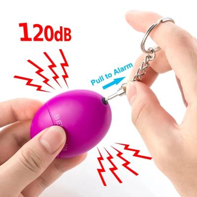 China Promotion Gift Portable Self-defense Alarm 120dB Egg Train Women Security To Protect Key Chain for sale