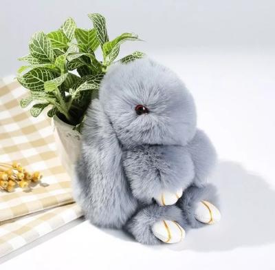 China Advertising Bunny Rabbit Fur Fashion Toy Rabbit Keychain Pompom for sale