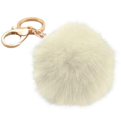 China Advertising Plush Fur POMPON Plush Fur Pendant Rabbit Ball Car Fur Key Chain for sale