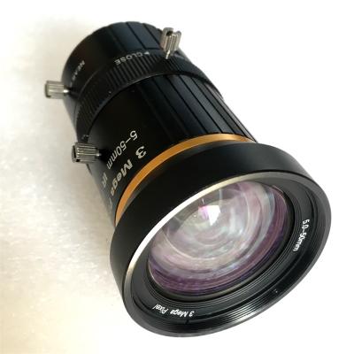 China 3MP 5-50mm 10X Industrial Camera Lenses Zoom Varifocal Camera Lens With C Mount For Computer Vision Camera for sale