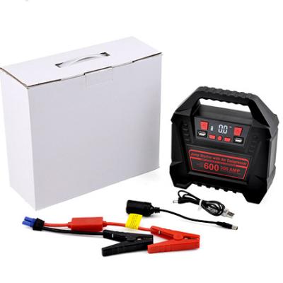 China Portable Power Indicator Car Jump Starter Power Bank 3700mah Air Compressor Emergency 12V Booster Car Inflator for sale