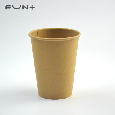 China China Single Wall Single Wall 12oz Yellow Kraft Paper Manufacturer Printable Customize Coffee Paper Cup for sale