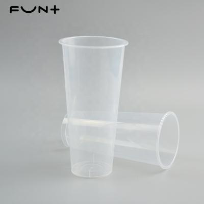 China 1000ml 34oz Custom Logo Single Wall Disposable Cold Drink Printing Tea Milk Factory Plastic Cups for sale