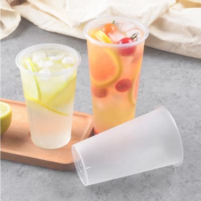 China 500ml u Shape 16oz Single Wall Disposable Plastic Beverage Boba Milk Tea PP Cup for sale