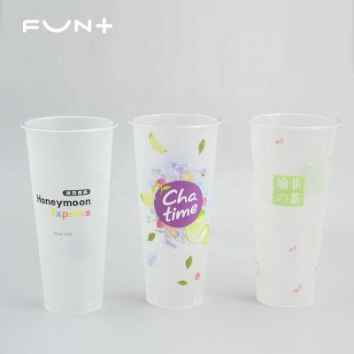 China 700ml 24oz inner single wall film pp injection molding milk tea cup or juice cup for coffee for sale