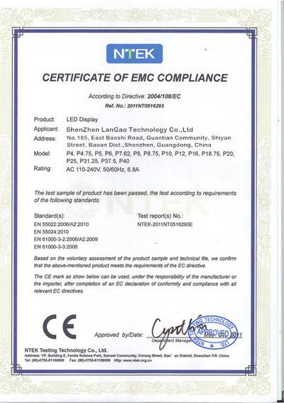 CE Certificate - Shenzhen LanGao Technology Co.,Ltd