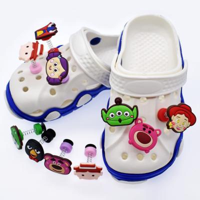 China Custom Toy Story Design Cute Cute PVC Running Funny Rubber Shoe Clog Charms Decorations For Clog Shoes for sale