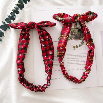 China Hot Selling Soft Fashion Cute Amazon Rabbit Christmas Hair Band Elastic Rabbit Ears Hair Band for sale