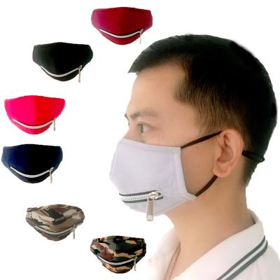 China Reusable Personality Wholesale Cotton Dust Face Zipper Recycling Face Cover for sale