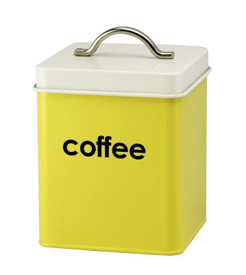 China Hot Selling Adjustable Yellow Storage Tin Container Storage Coffee Table STORAGE CONTAINER Coffee Square for sale