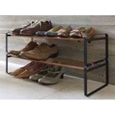 China Modern Movable Easy Assemble Metal Stackable Black Rush Modern Shoes Shelving For Household for sale