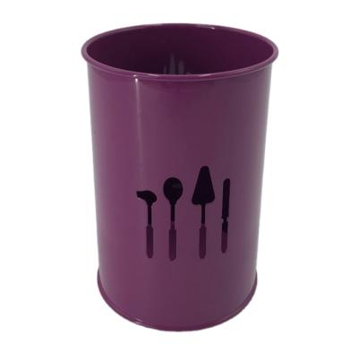 China China Manufacture Restaurant Violet Stainless Steel Cutlery Holder Stored Utensil for Kitchen for sale