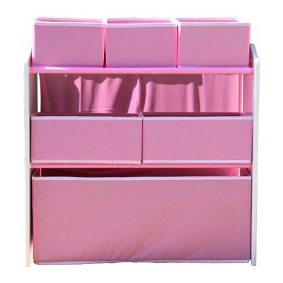 China Modern Minimalist Pink Wooden Storage Rack Suction Fabric Storage Rack Set for sale